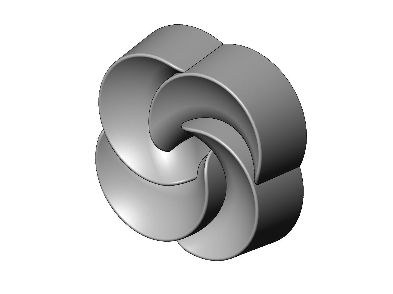 4 pedals rosette flower cake cupcake onlay relief 3D print model_3