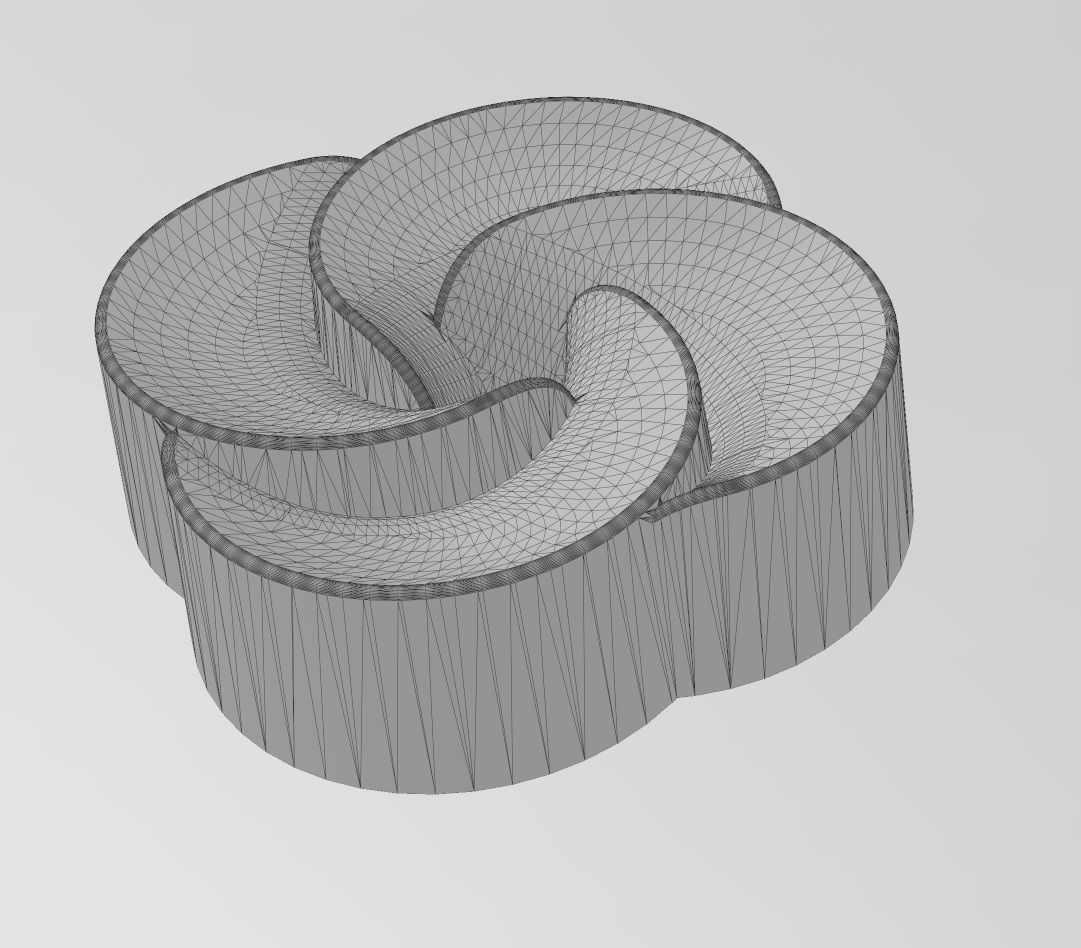 4 pedals rosette flower cake cupcake onlay relief 3D print model_13