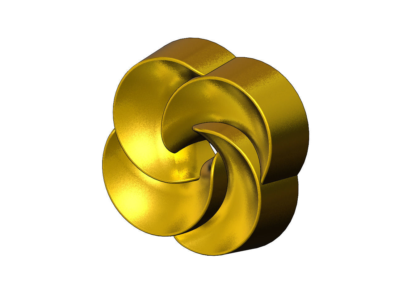 4 pedals rosette flower cake cupcake onlay relief 3D print model_9