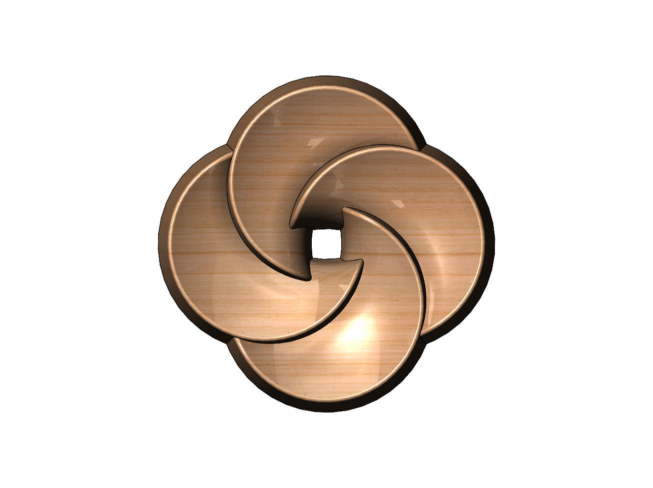 4 pedals rosette flower cake cupcake onlay relief 3D print model_11