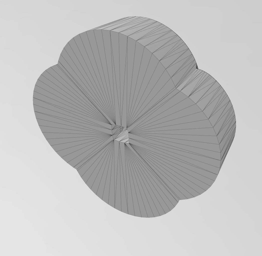 4 pedals rosette flower cake cupcake onlay relief 3D print model_15