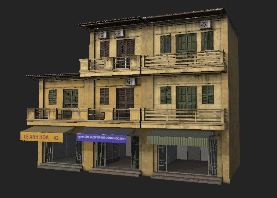 Hanoi Town House - O Quan Chuong - 5buldings 3D model_7