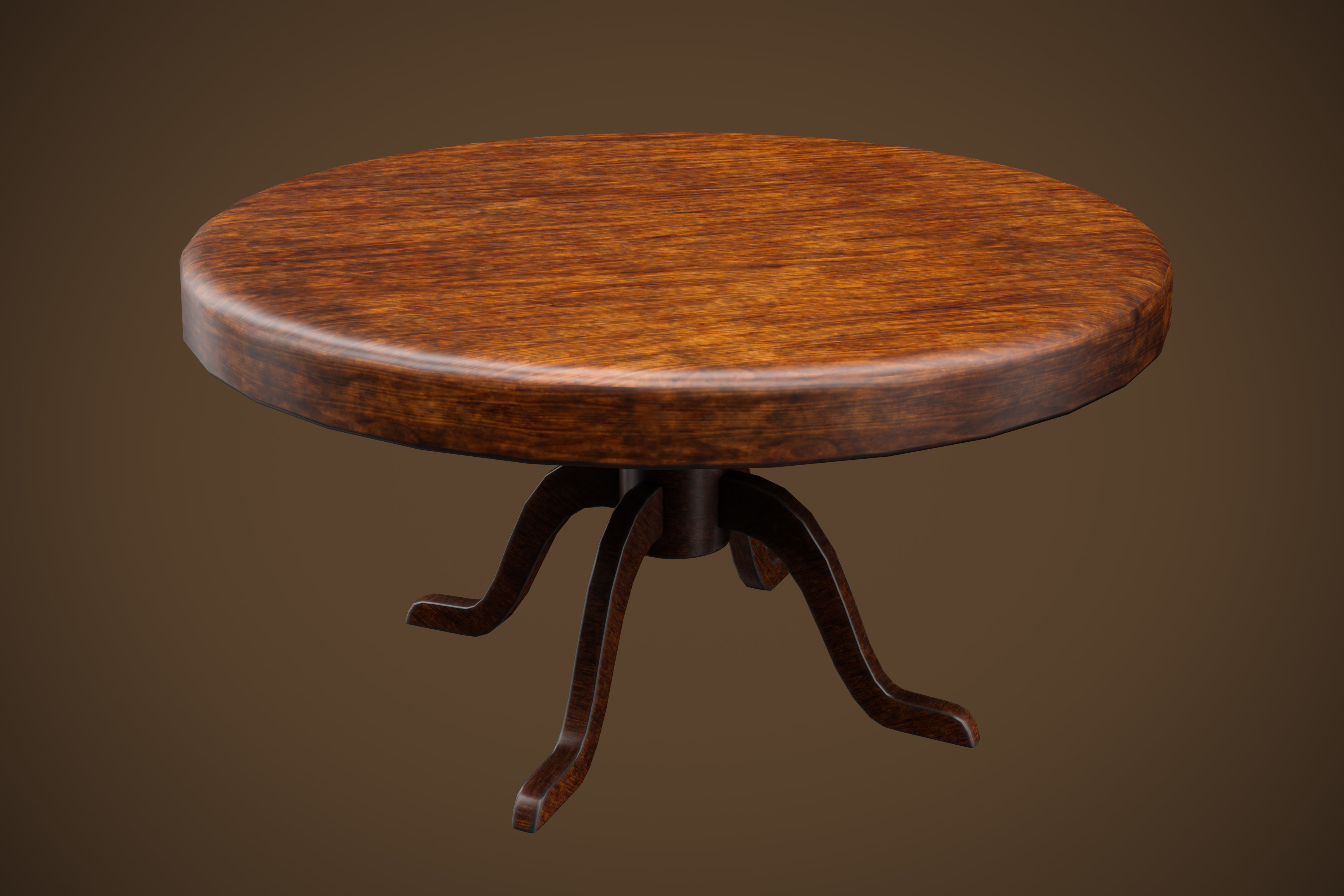 old table and chairs Low-poly 3D model_4