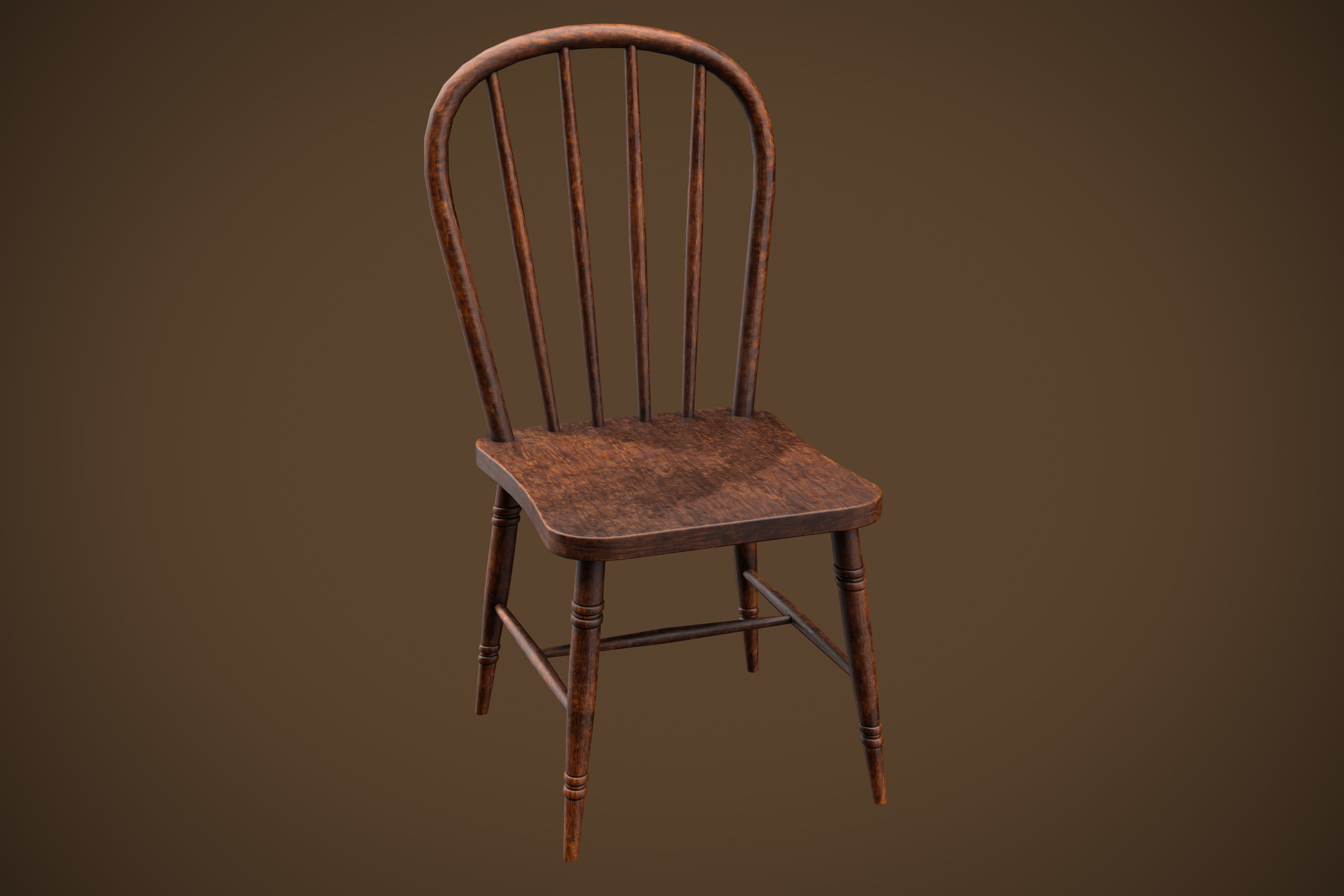 old table and chairs Low-poly 3D model_3