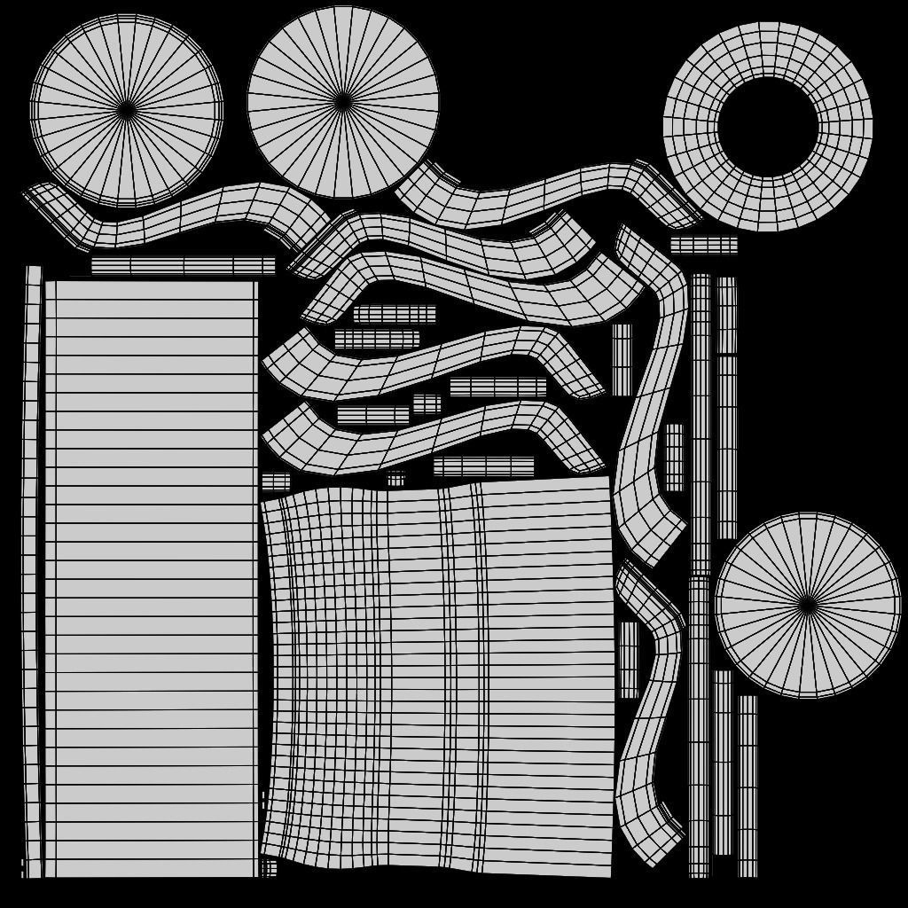 old table and chairs Low-poly 3D model_19