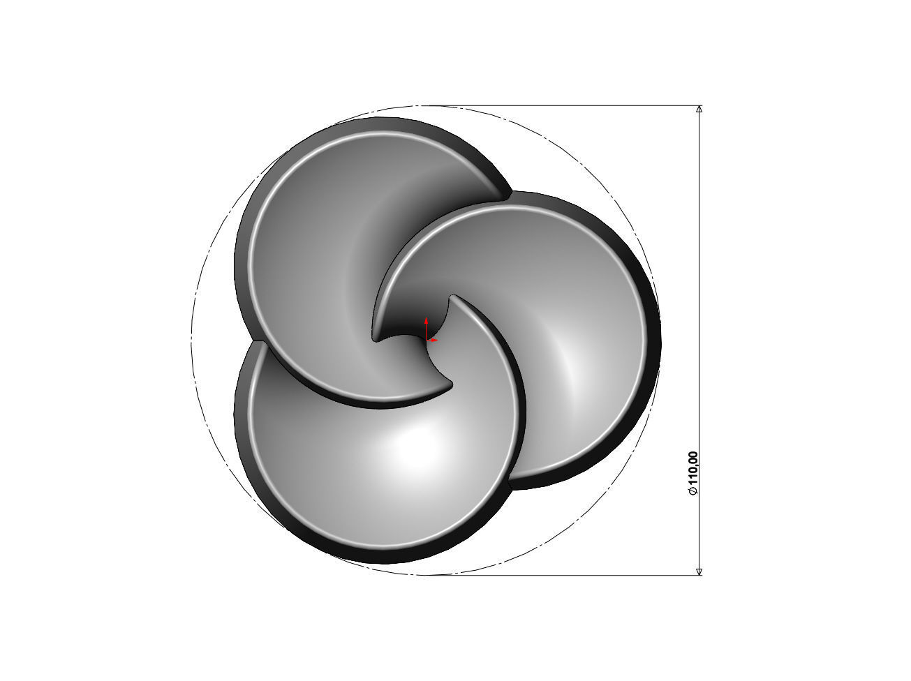 3 pedals rosette flower cake cupcake onlay relief 3D print model_5