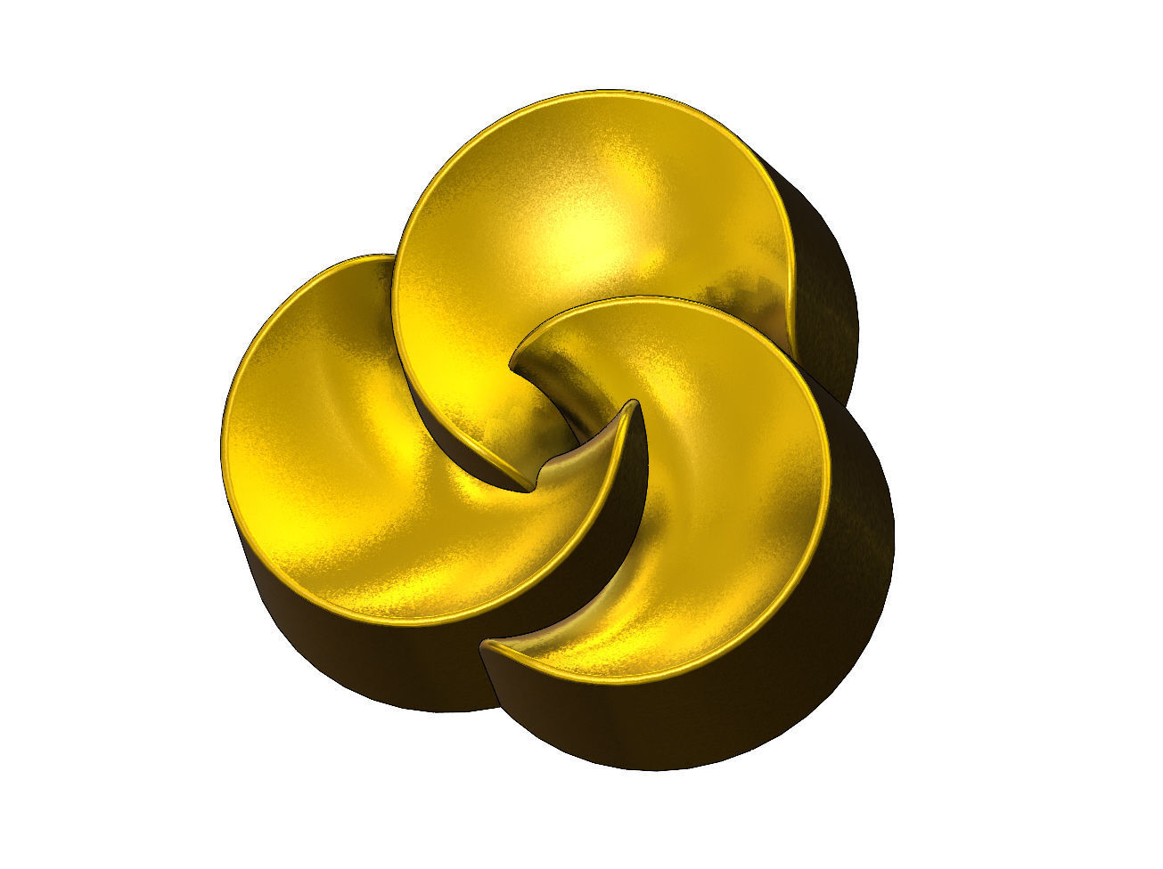 3 pedals rosette flower cake cupcake onlay relief 3D print model_7