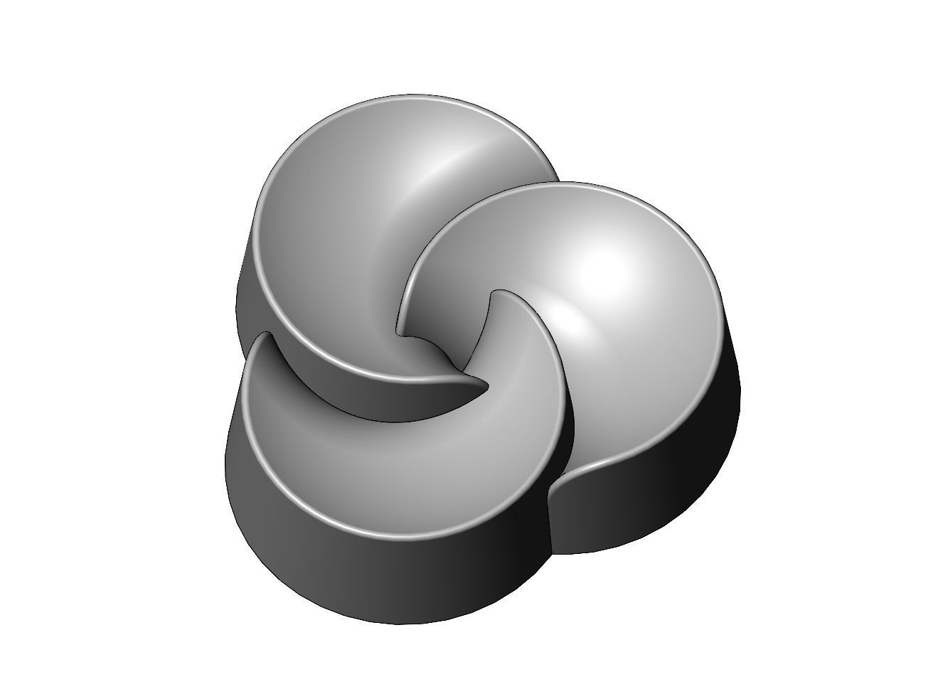 3 pedals rosette flower cake cupcake onlay relief 3D print model_4