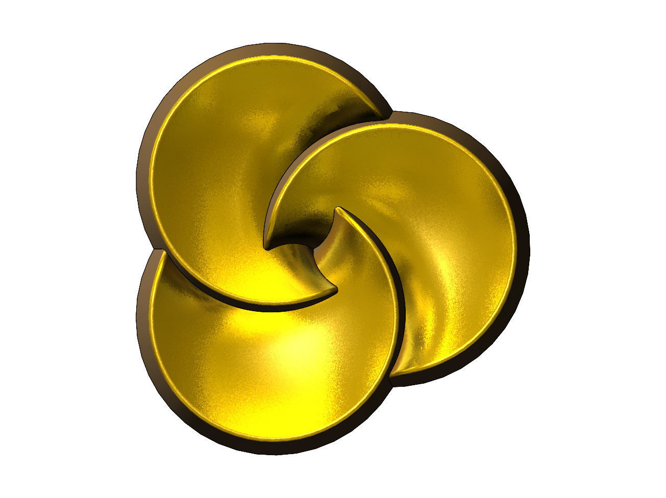 3 pedals rosette flower cake cupcake onlay relief 3D print model_8