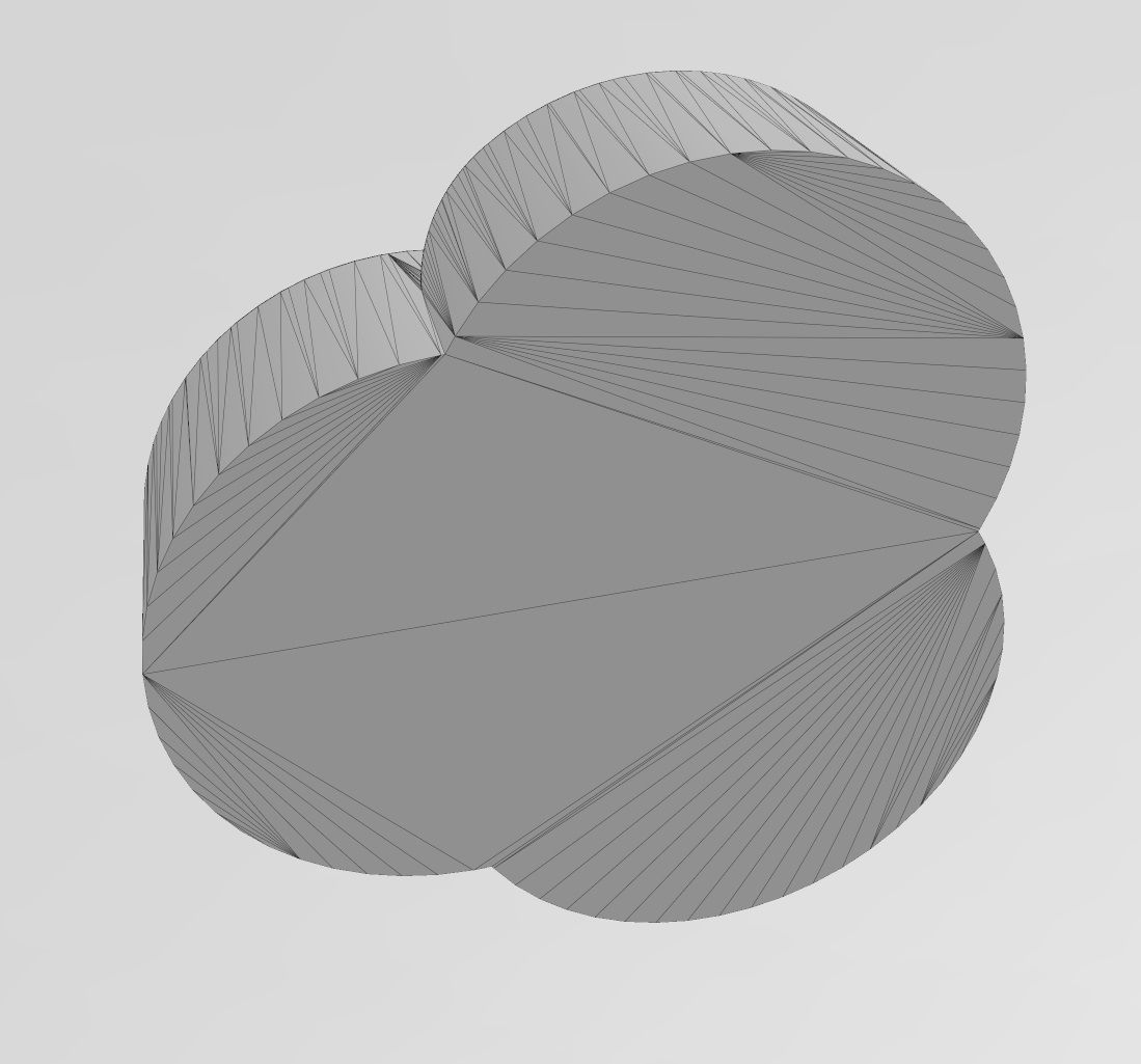 3 pedals rosette flower cake cupcake onlay relief 3D print model_14