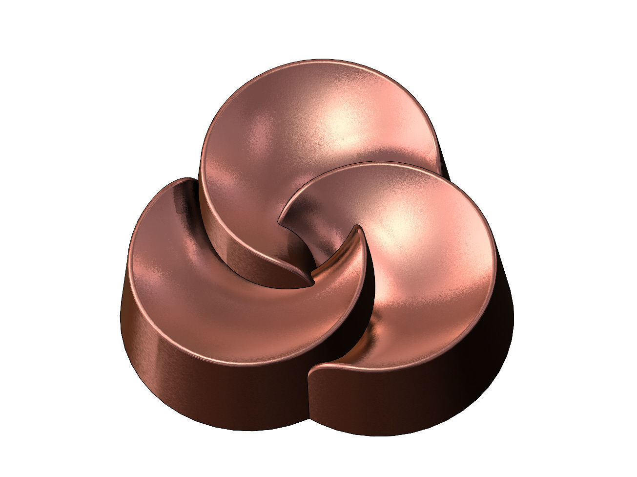 3 pedals rosette flower cake cupcake onlay relief 3D print model_10