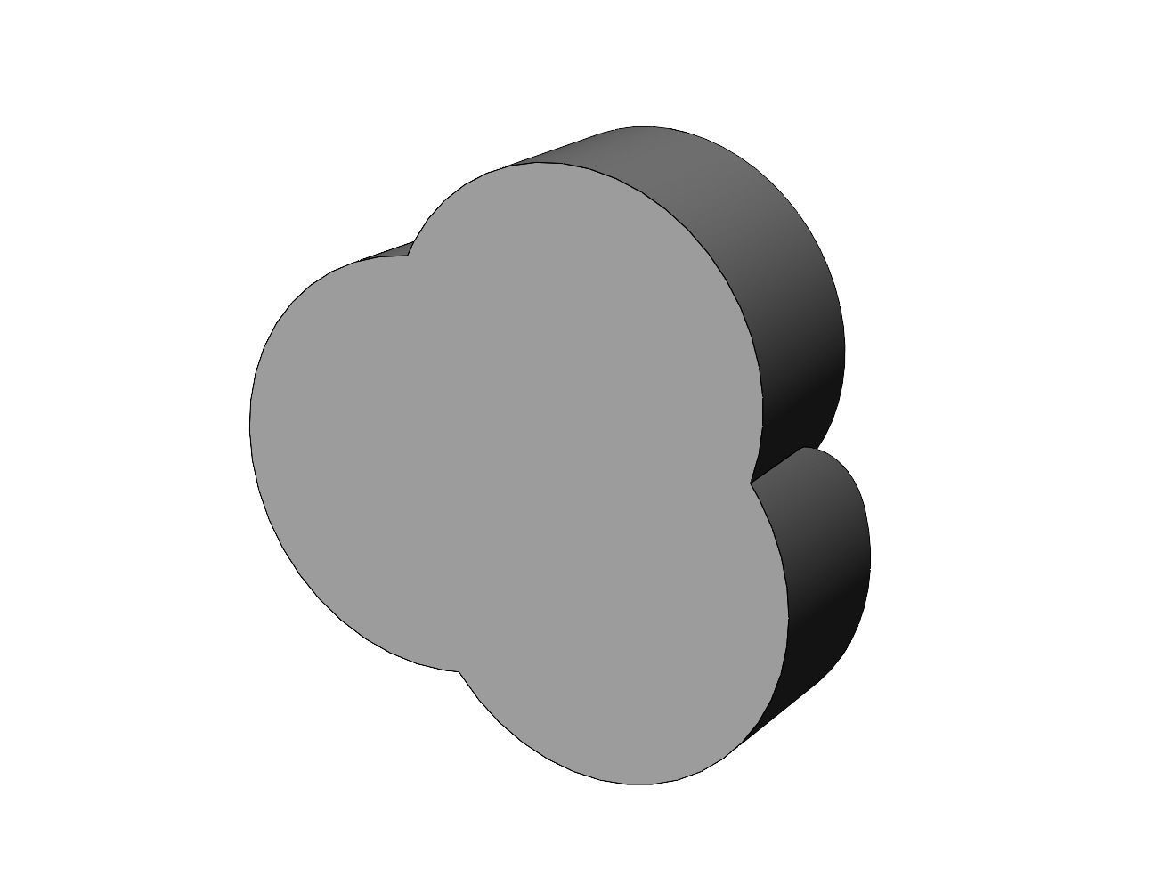 3 pedals rosette flower cake cupcake onlay relief 3D print model_3