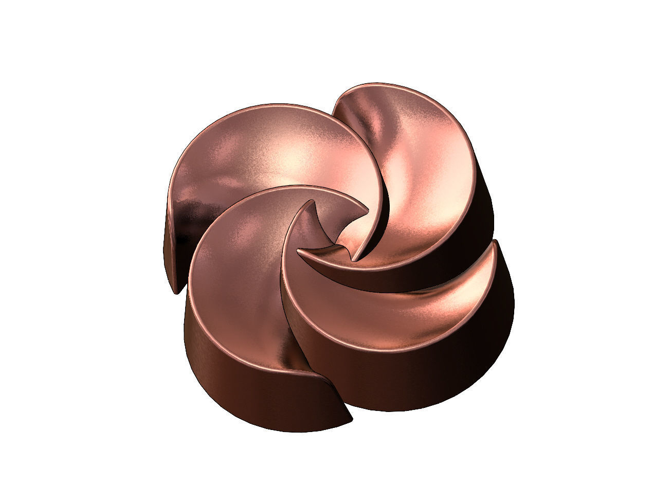 Closed 4 pedals rosette flower cake cupcake onlay relief 3D print model_12