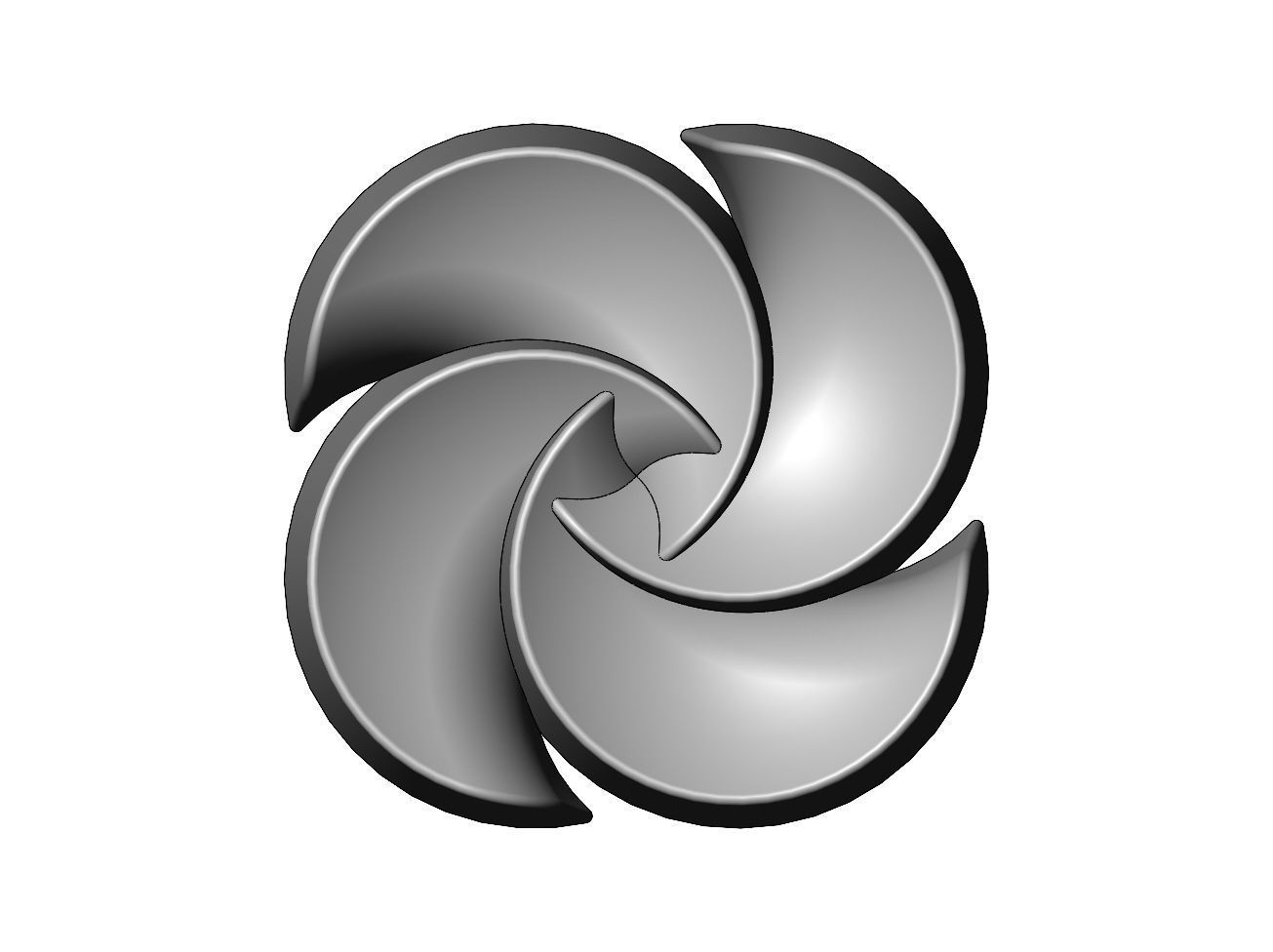 Closed 4 pedals rosette flower cake cupcake onlay relief 3D print model_2