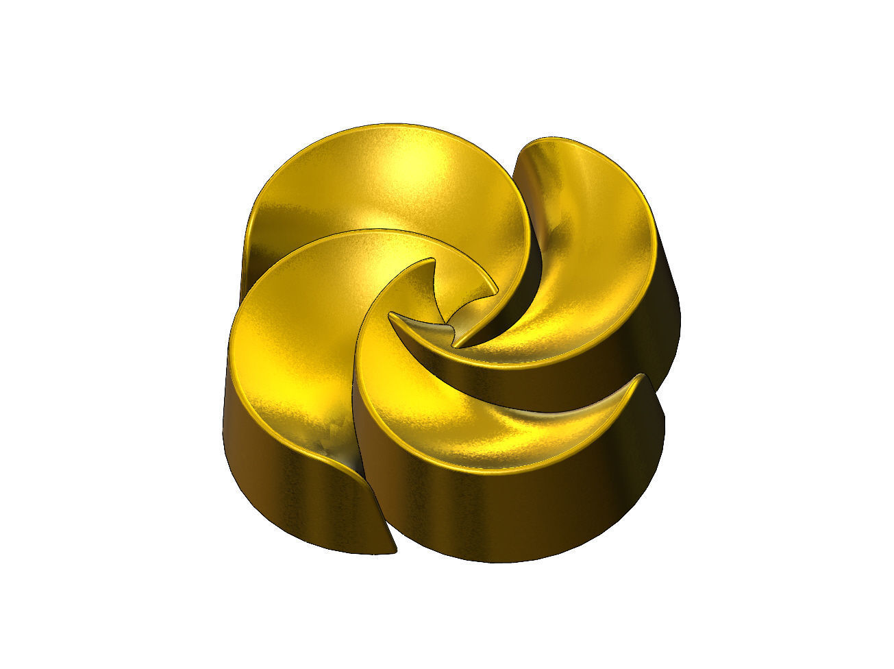 Closed 4 pedals rosette flower cake cupcake onlay relief 3D print model_8