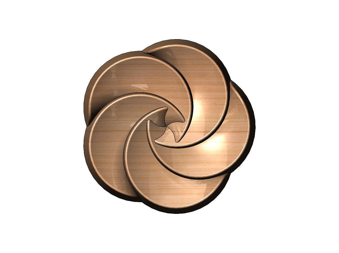 5 pedals rosette flower cake cupcake onlay relief 3D print model_9