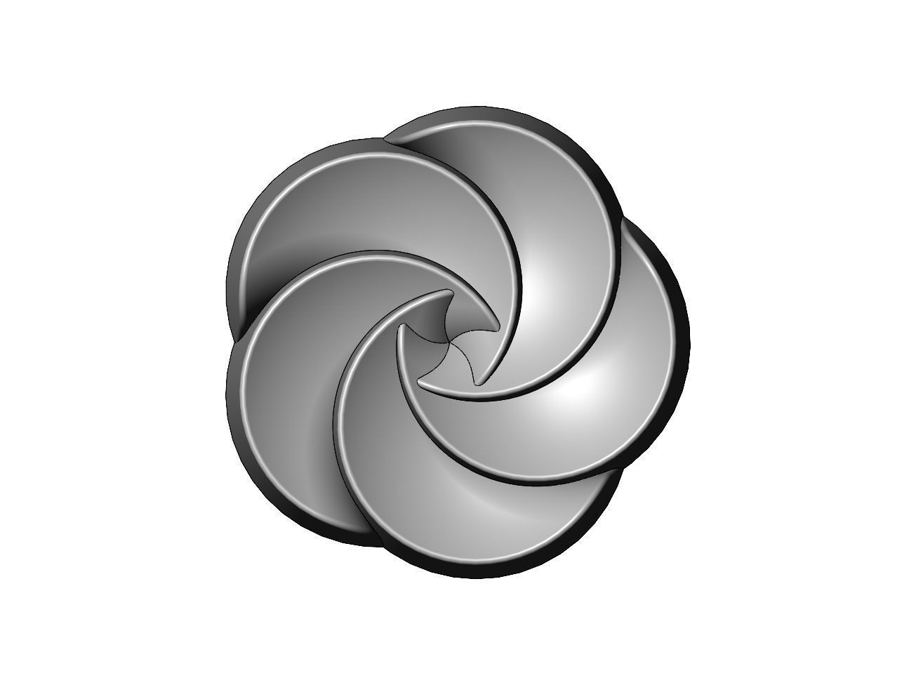 5 pedals rosette flower cake cupcake onlay relief 3D print model_1