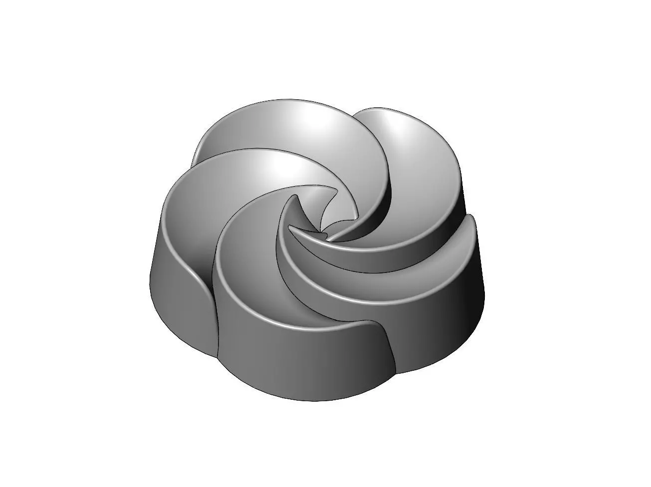 5 pedals rosette flower cake cupcake onlay relief 3D print model_0