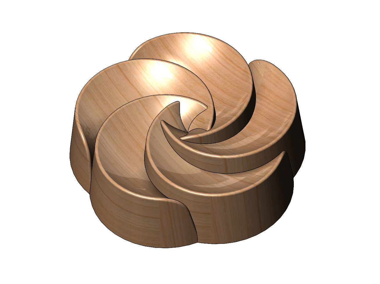 5 pedals rosette flower cake cupcake onlay relief 3D print model_10