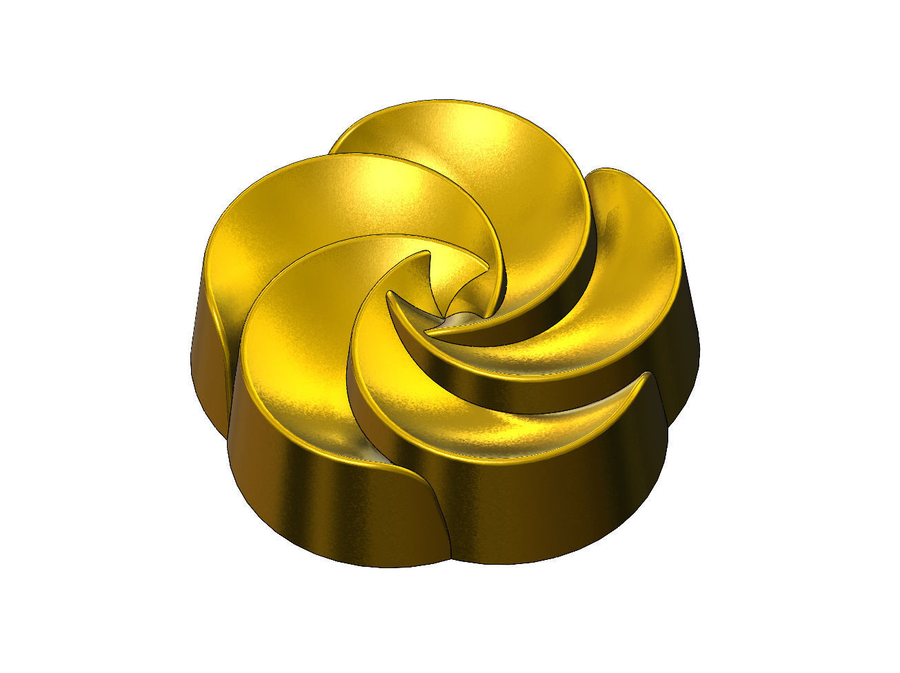 5 pedals rosette flower cake cupcake onlay relief 3D print model_6