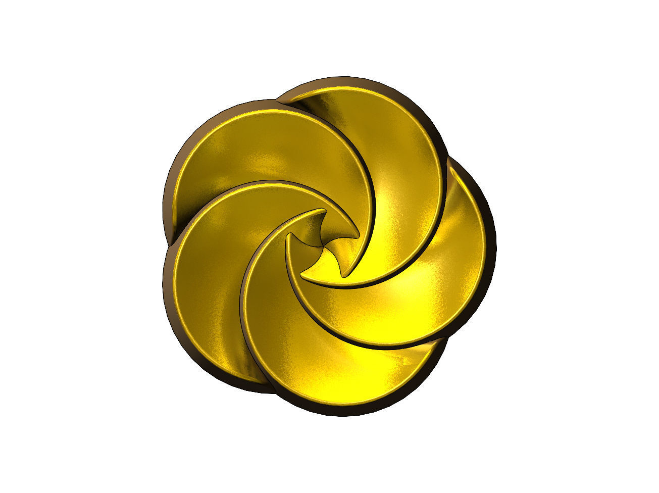 5 pedals rosette flower cake cupcake onlay relief 3D print model_7