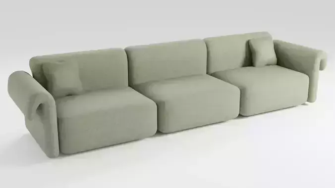 Sofa with elegant shapes in a minimalist style