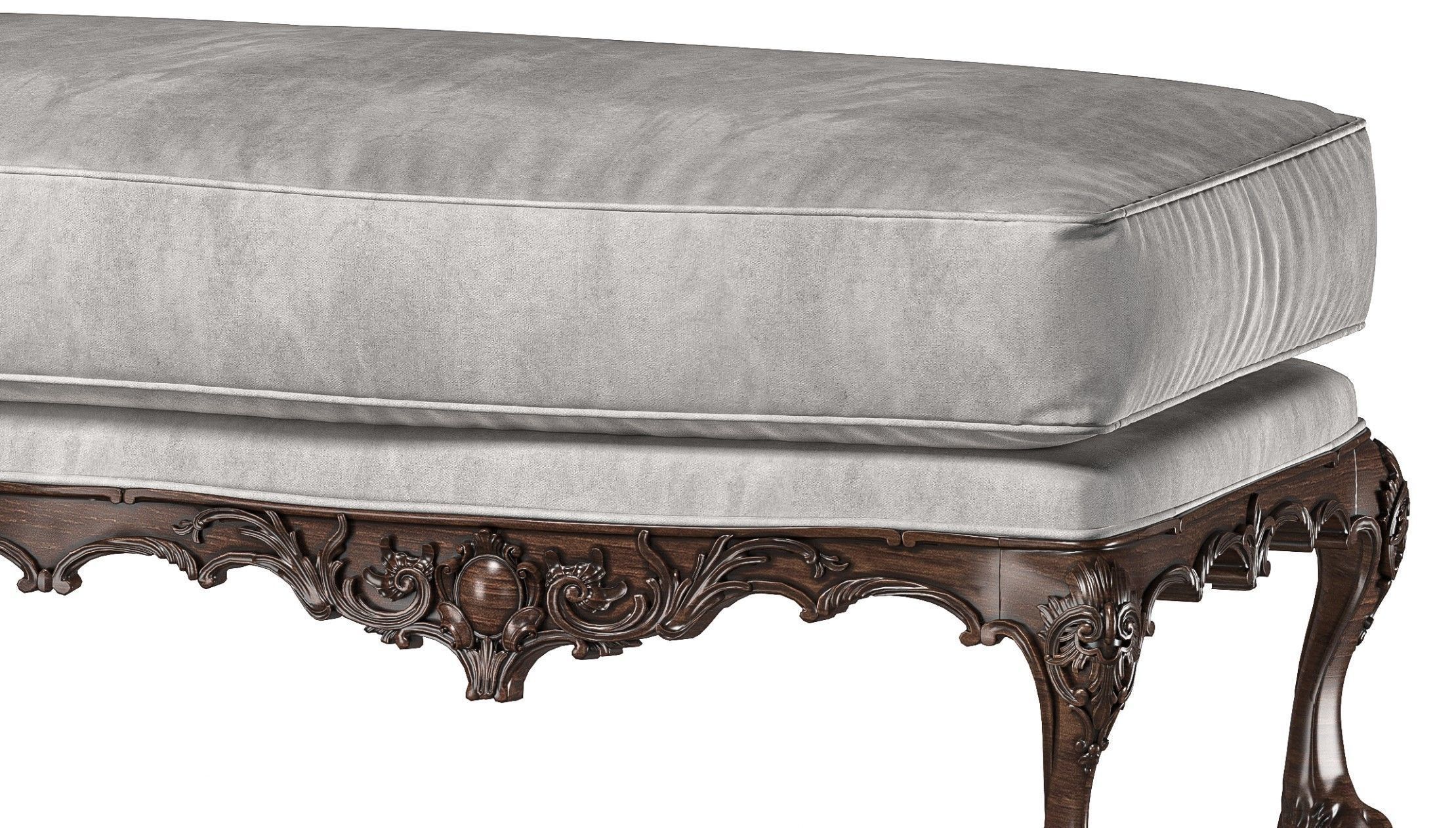 benjamin randolph french bench and pouf art 732 3D model_5
