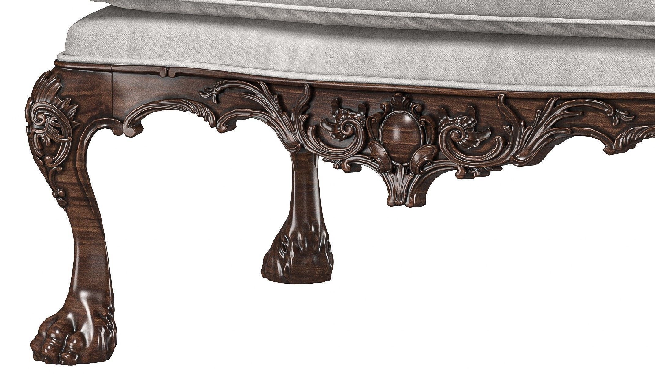 benjamin randolph french bench and pouf art 732 3D model_6