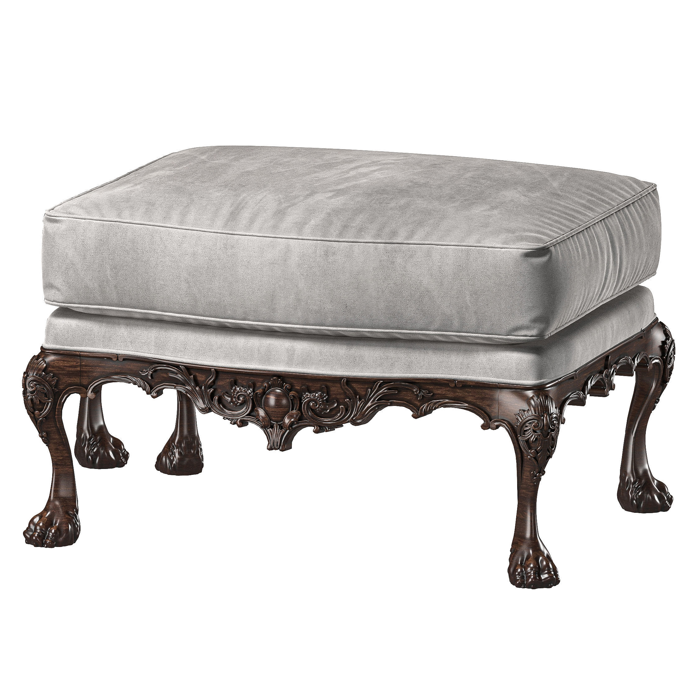 benjamin randolph french bench and pouf art 732 3D model_3