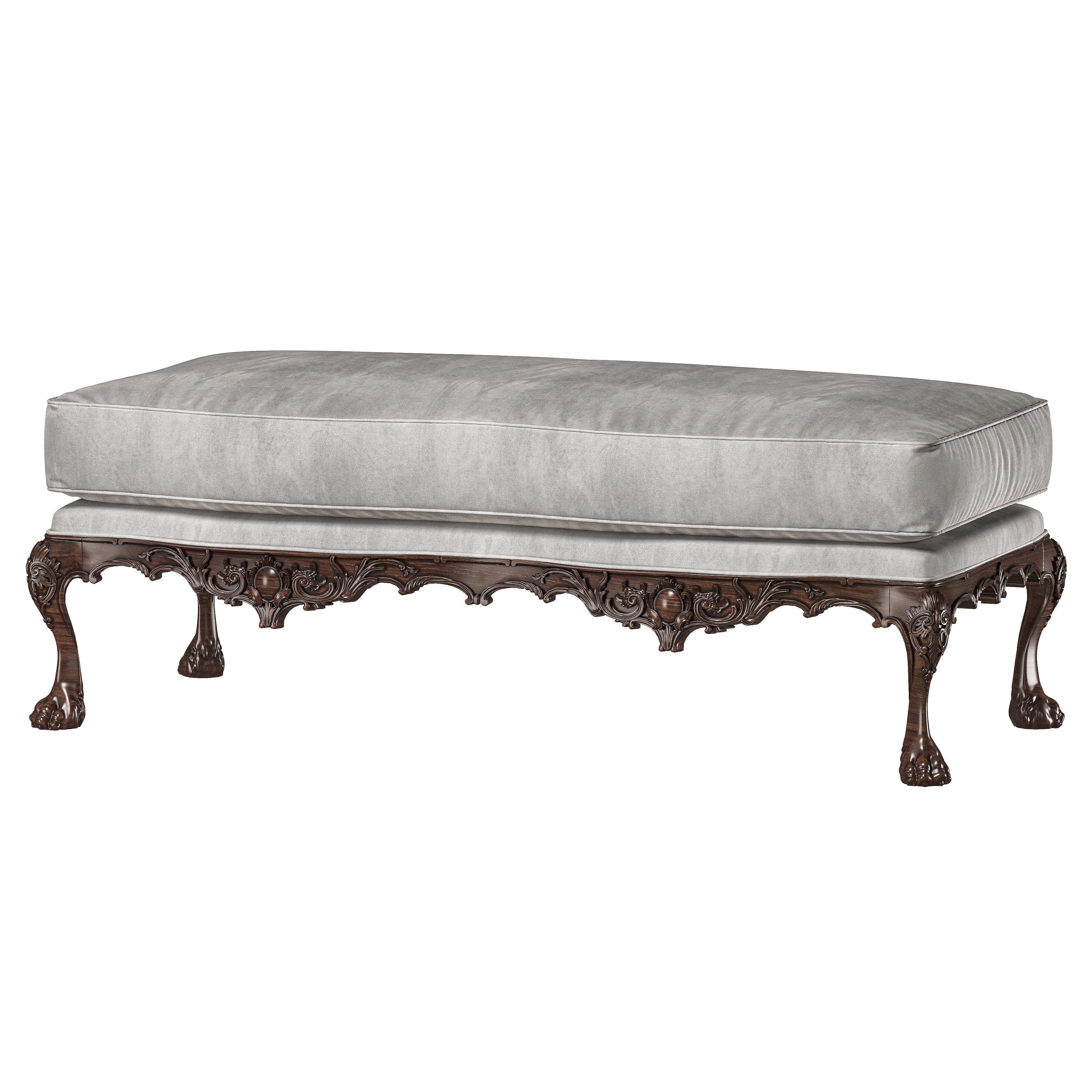 benjamin randolph french bench and pouf art 732 3D model_2