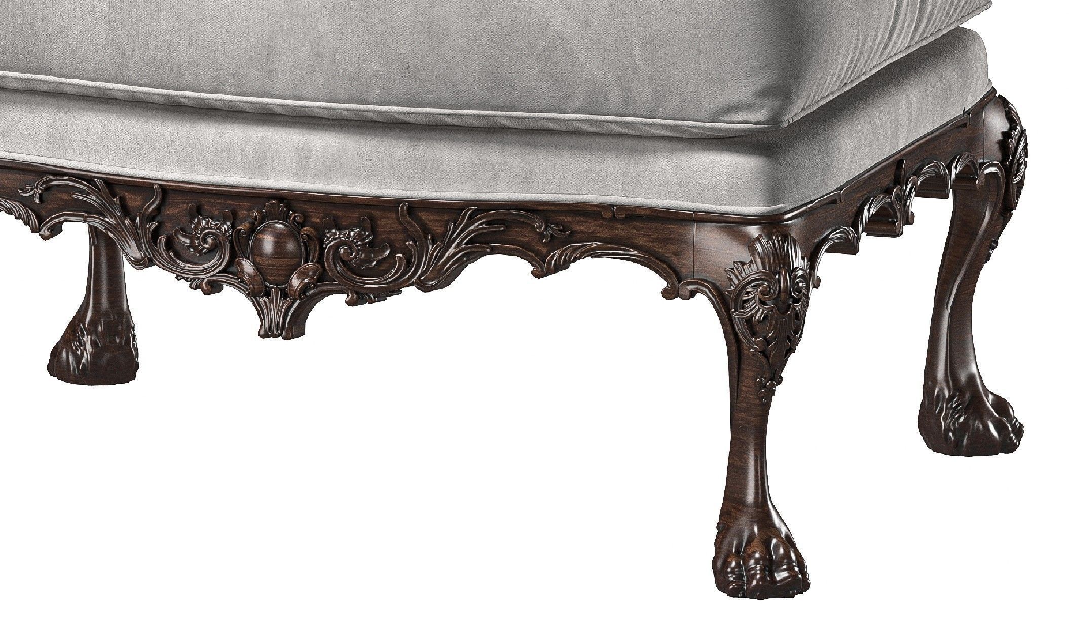 benjamin randolph french bench and pouf art 732 3D model_7