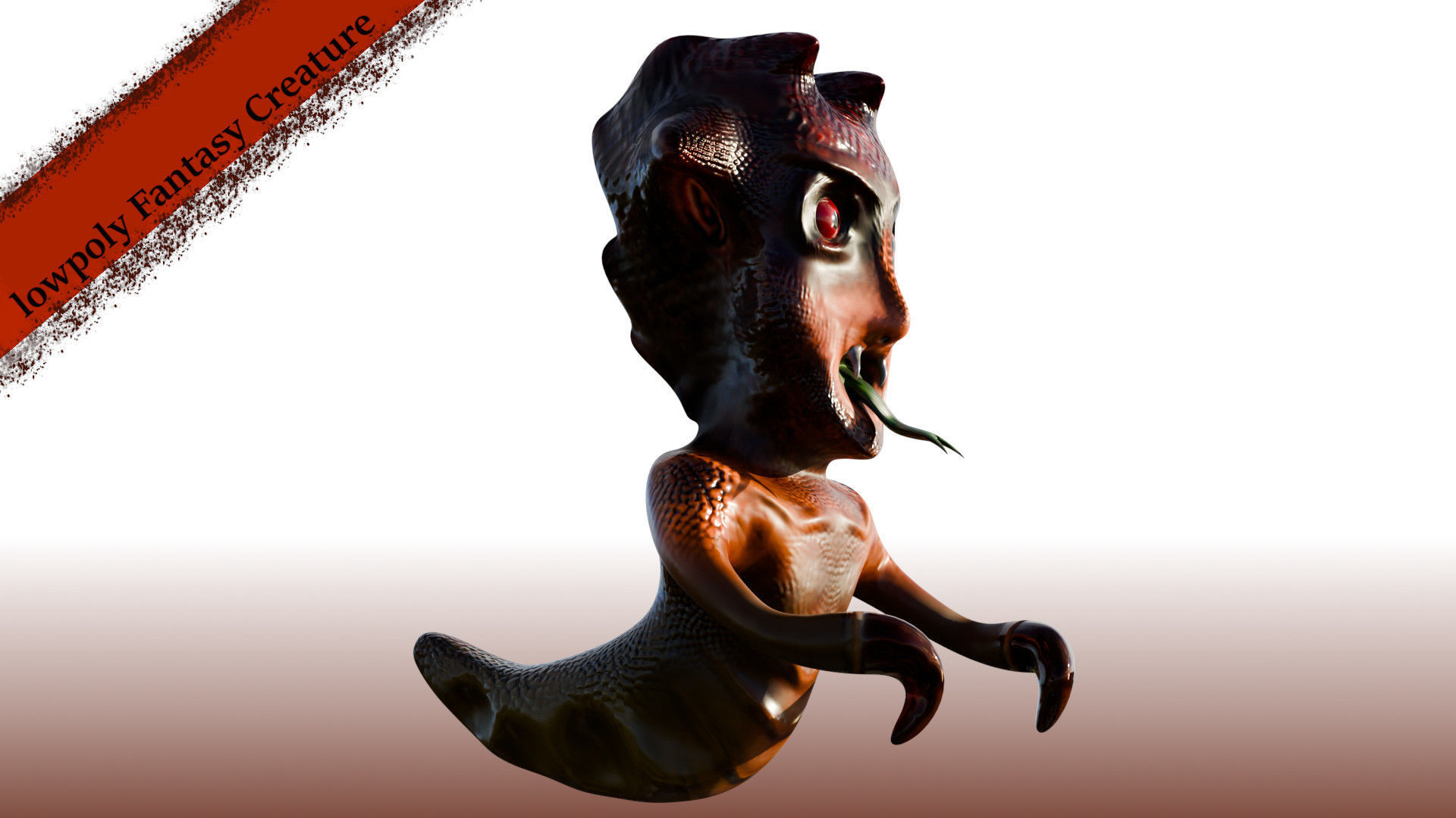 Fantasy Devil Charakter Low-poly 3D model_9