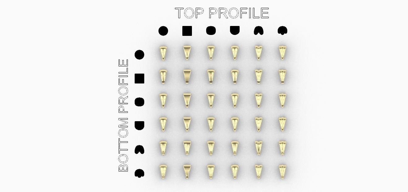 Collection 36 Bails for Goldsmiths Pendants 3D print model_4