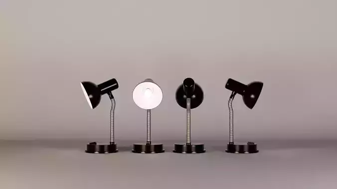 Low-Poly Modern Desk Lamp 3D Model