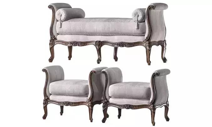 christies serpertine bench and pouf art 336