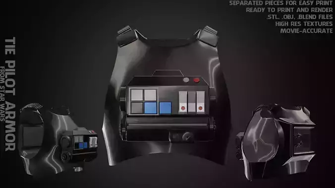 Star Wars Tie Pilot Armor for Cosplay 3D print model