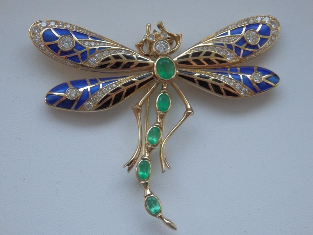 Dragonfly brooche 3D print model_2