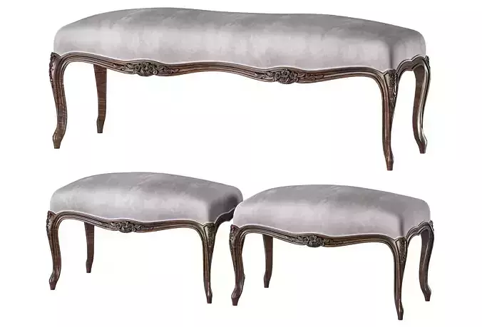 chairish  bench and pouf art 8732