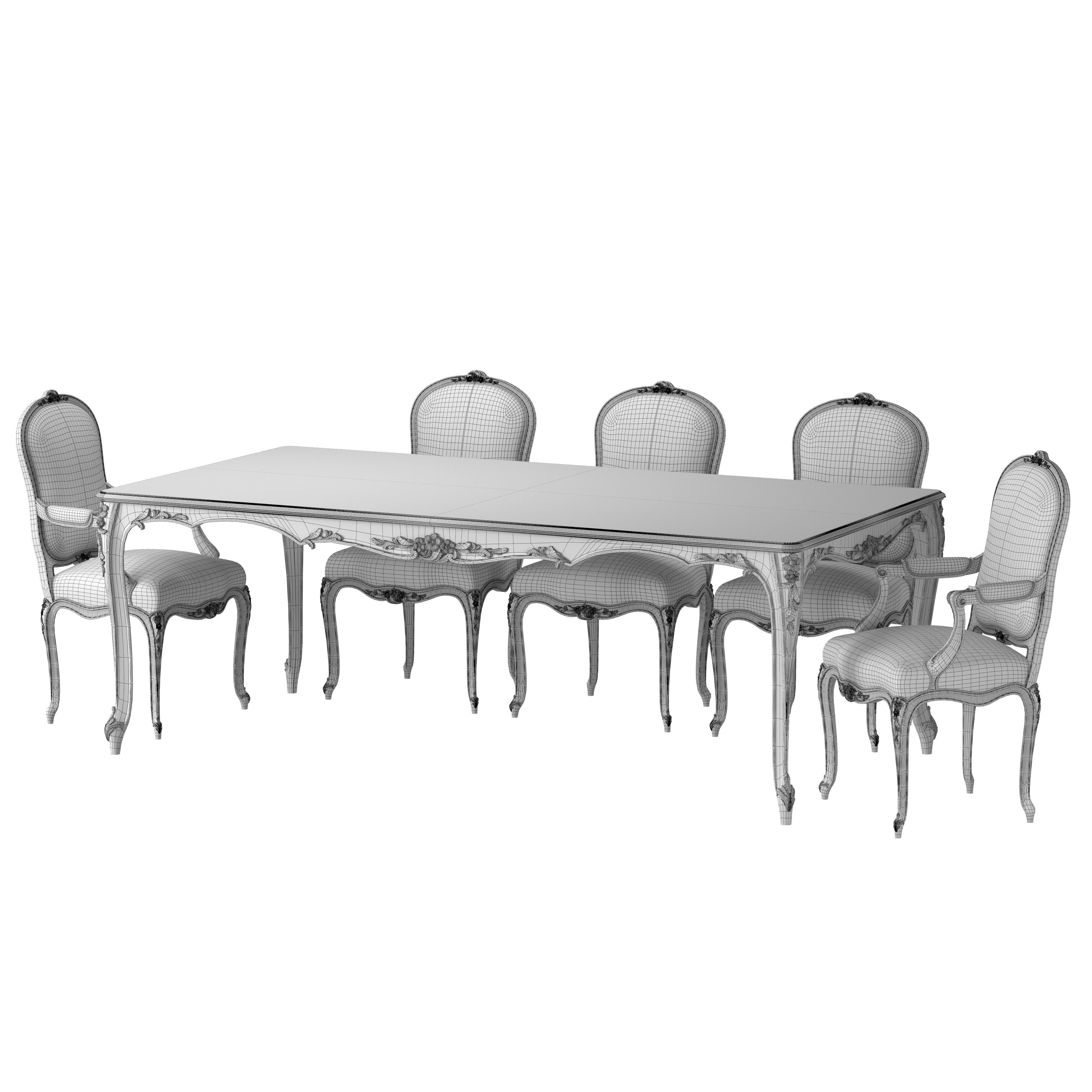 chairish  table and chair art 8732 3D model_2
