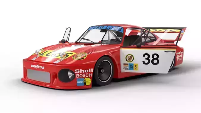 Porsche 935 77 Gelo No 67 Winner DRM Nurburgring Racing 1977 HQ 3D model