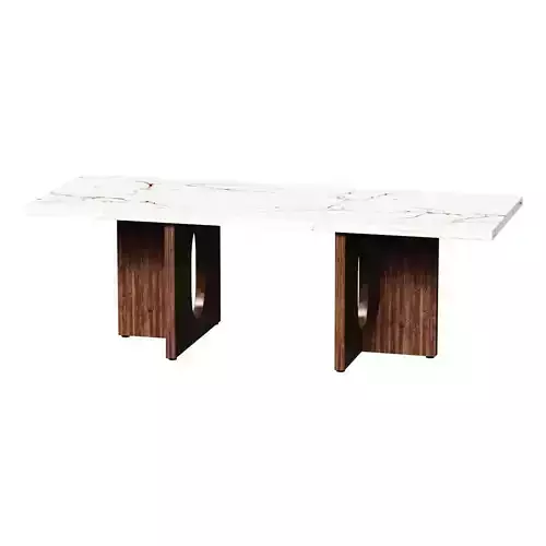 Androgyne Lounge Table Wood - Walnut Calacatta Viola