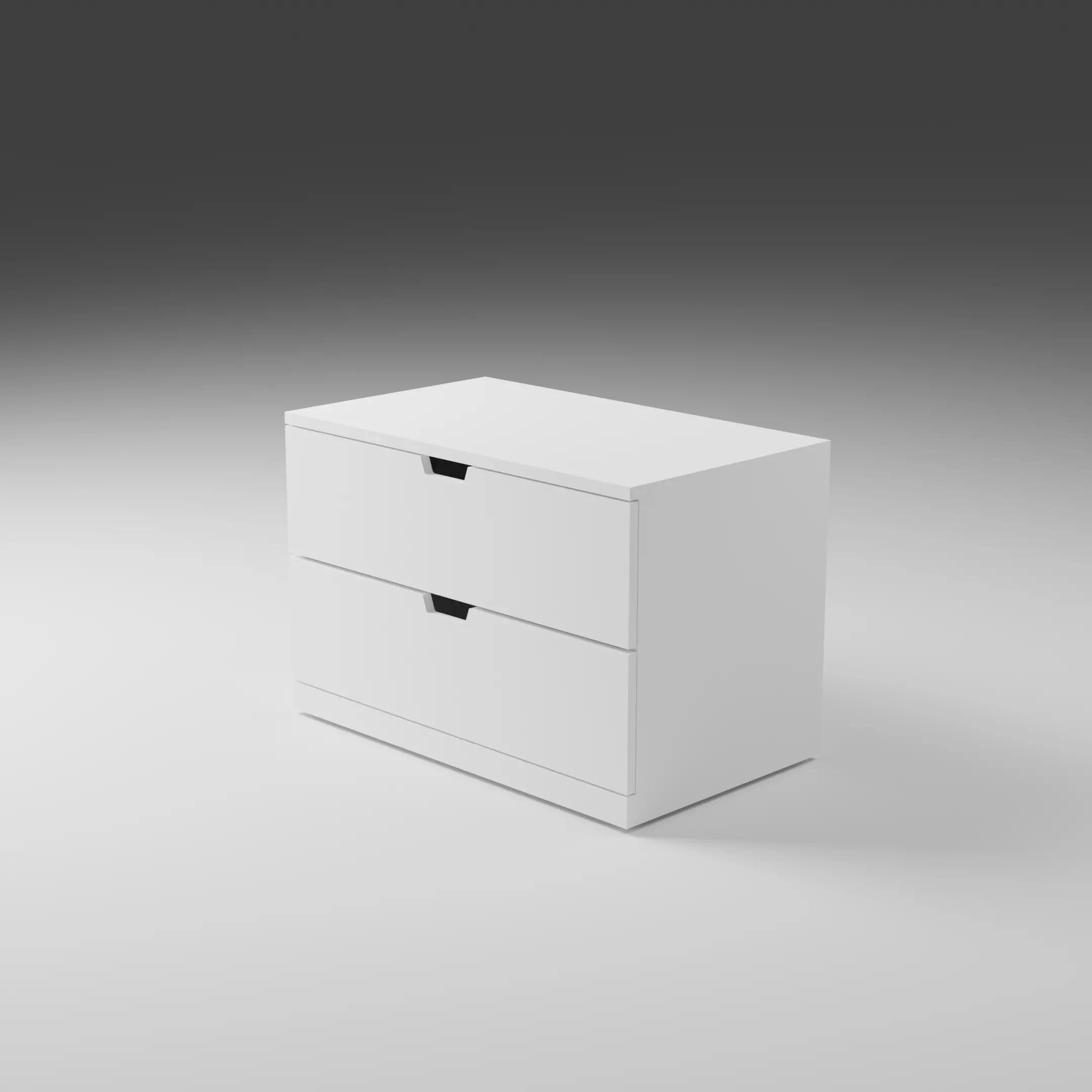 IKEA Nordli Chest of 2 Drawers Wide 3D model_0