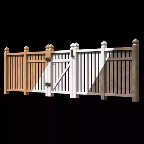 Wooden Fence set PBR 06