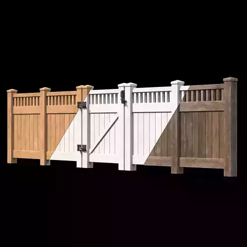 Wooden Fence set PBR 08