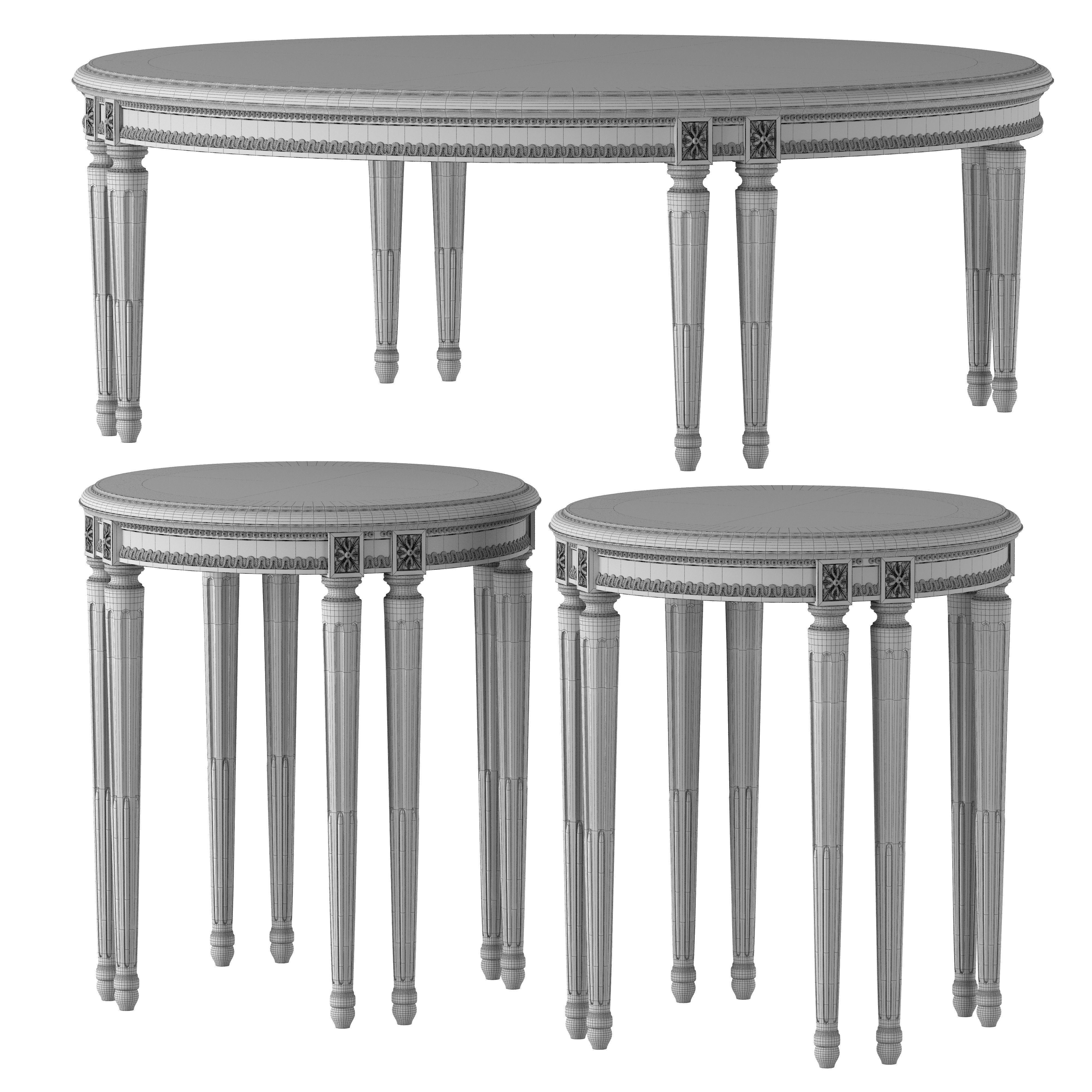 chairish round coffee table  art 4353 3D model_4