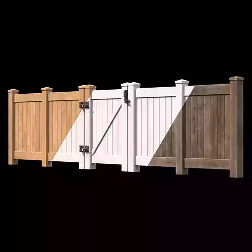Wooden Fence set PBR 09