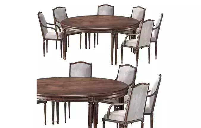 chairish round table and chair  art 4353