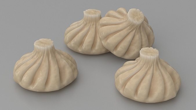 Khinkali Dumpling Cooked 3D model 3