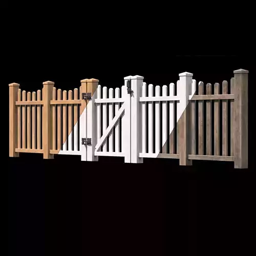 Wooden Fence set PBR 10