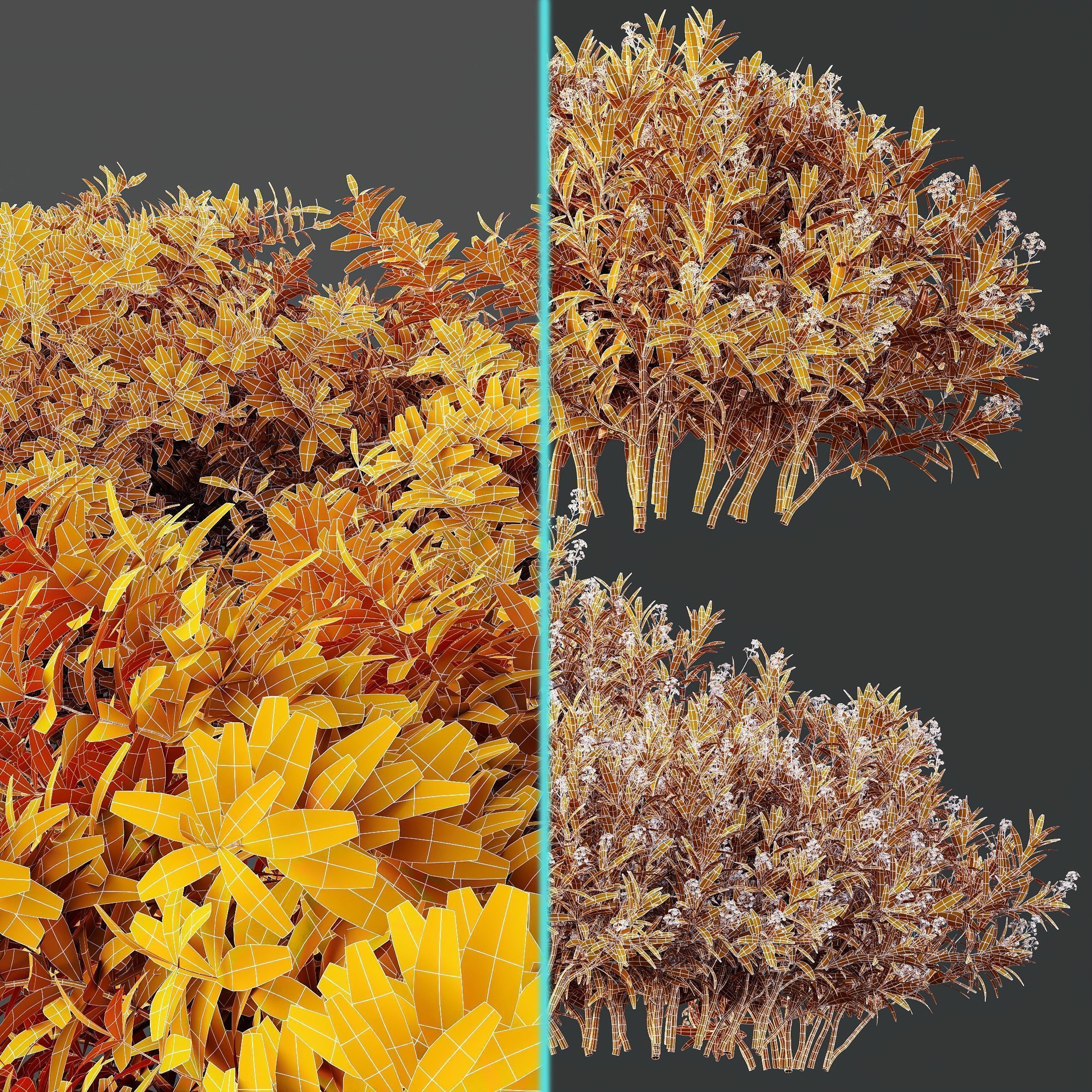 6 Different SETS of Plant Bush SET VOL155 3D Model Collection_26
